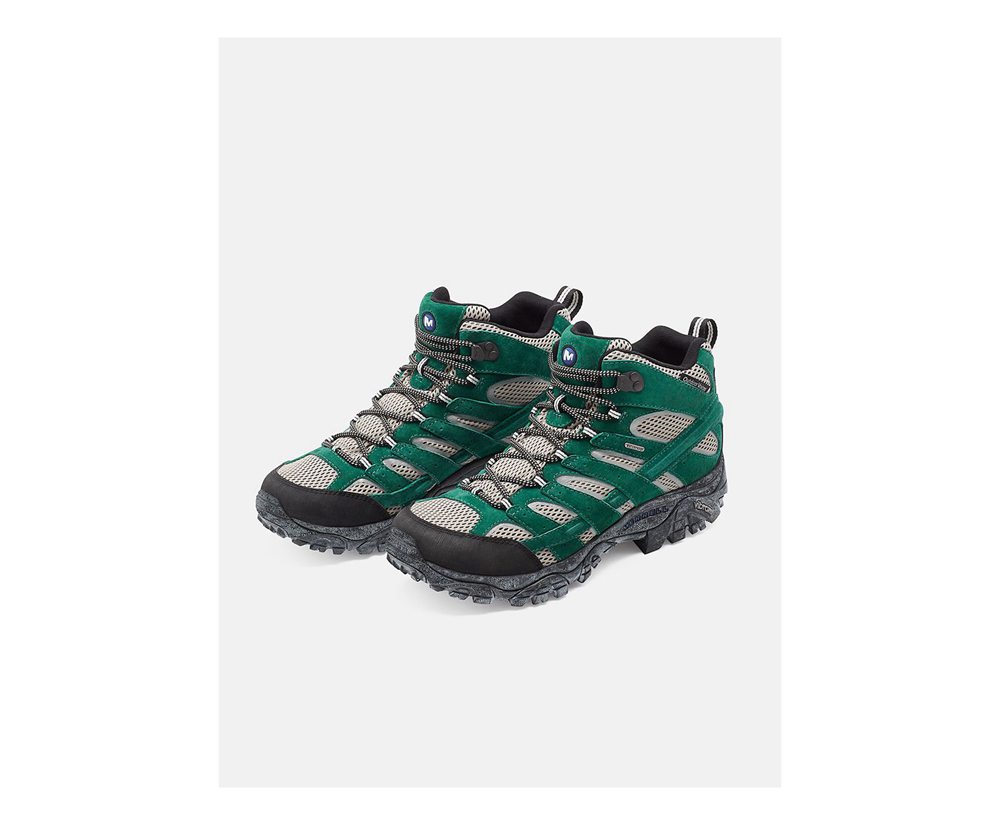 Botas Homem - Merrell Moab 2 Mid Waterproof X Outdoor Voices - Verdes - IGR647512